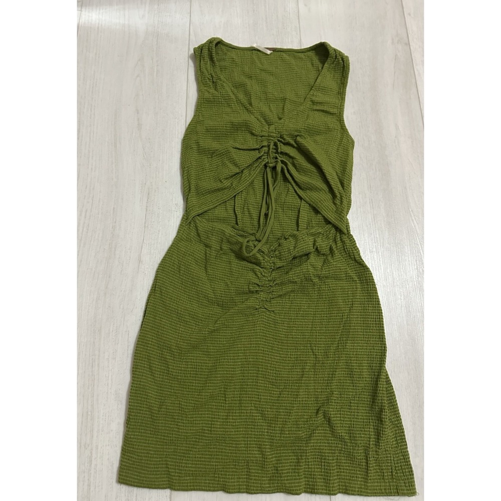 Free People Laila Mini Dress Sz XS in Calla Green Cut Out Beach Sexy Vacation - Picture 4 of 11